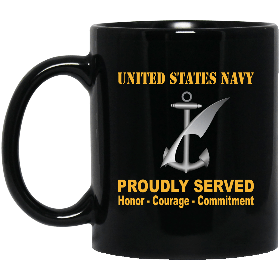 Navy Counselor Navy NC Proudly Served Black Mug 11 oz - 15 oz-Mug-Navy-Rate-Veterans Nation