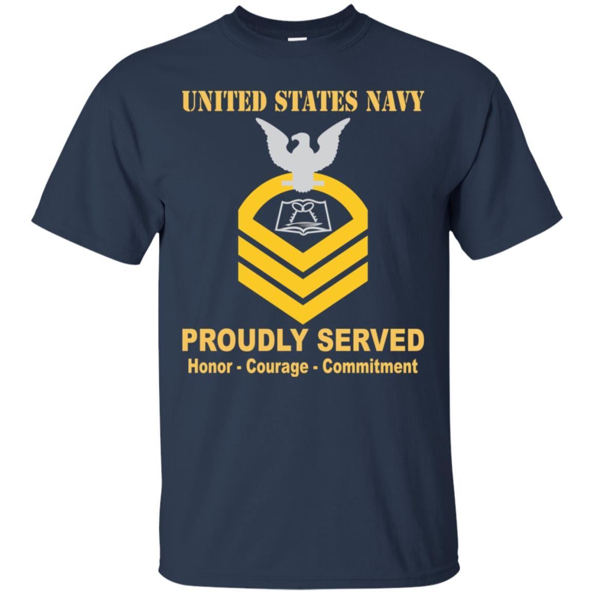 Navy Mess Management Specialist Navy MS E-7 Rating Badges Proudly Served T-Shirt For Men On Front-TShirt-Navy-Veterans Nation