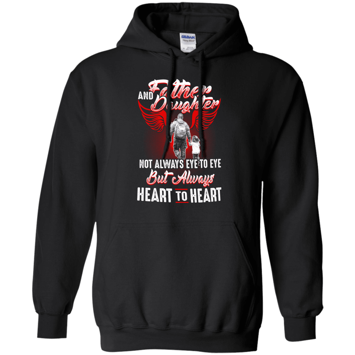 Military T-Shirt "FATHER AND DAUGHTER ALWAYS HEART TO HEART"-TShirt-General-Veterans Nation