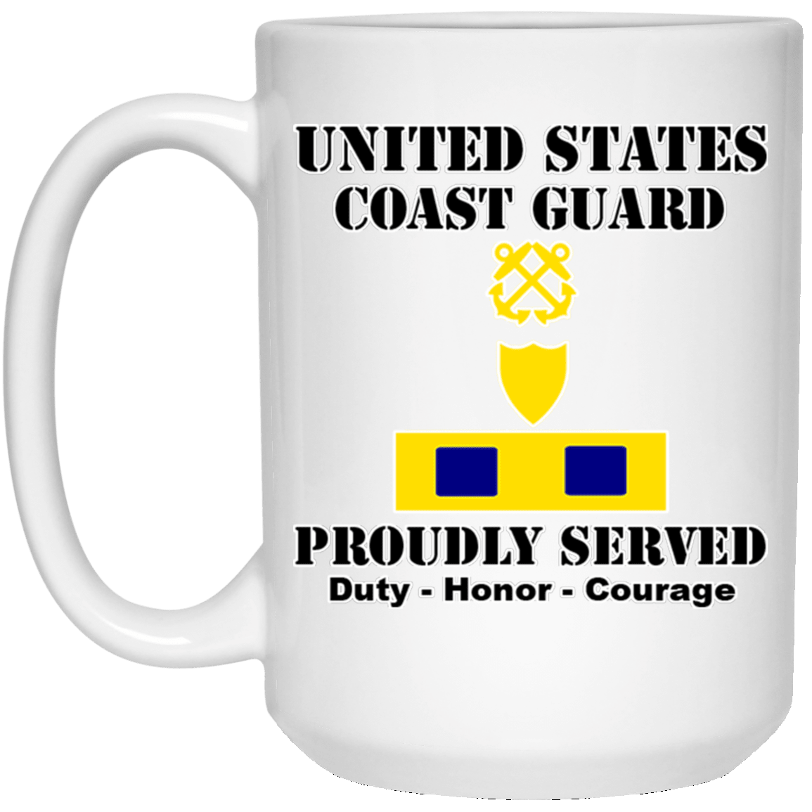 US Coast Guard W-3 Chief Warrant Officer 3 W3 CWO-3 Chief Warrant Officer White Coffee Mug - Stainless Travel Mug-Mug-USCG-Officer-Veterans Nation