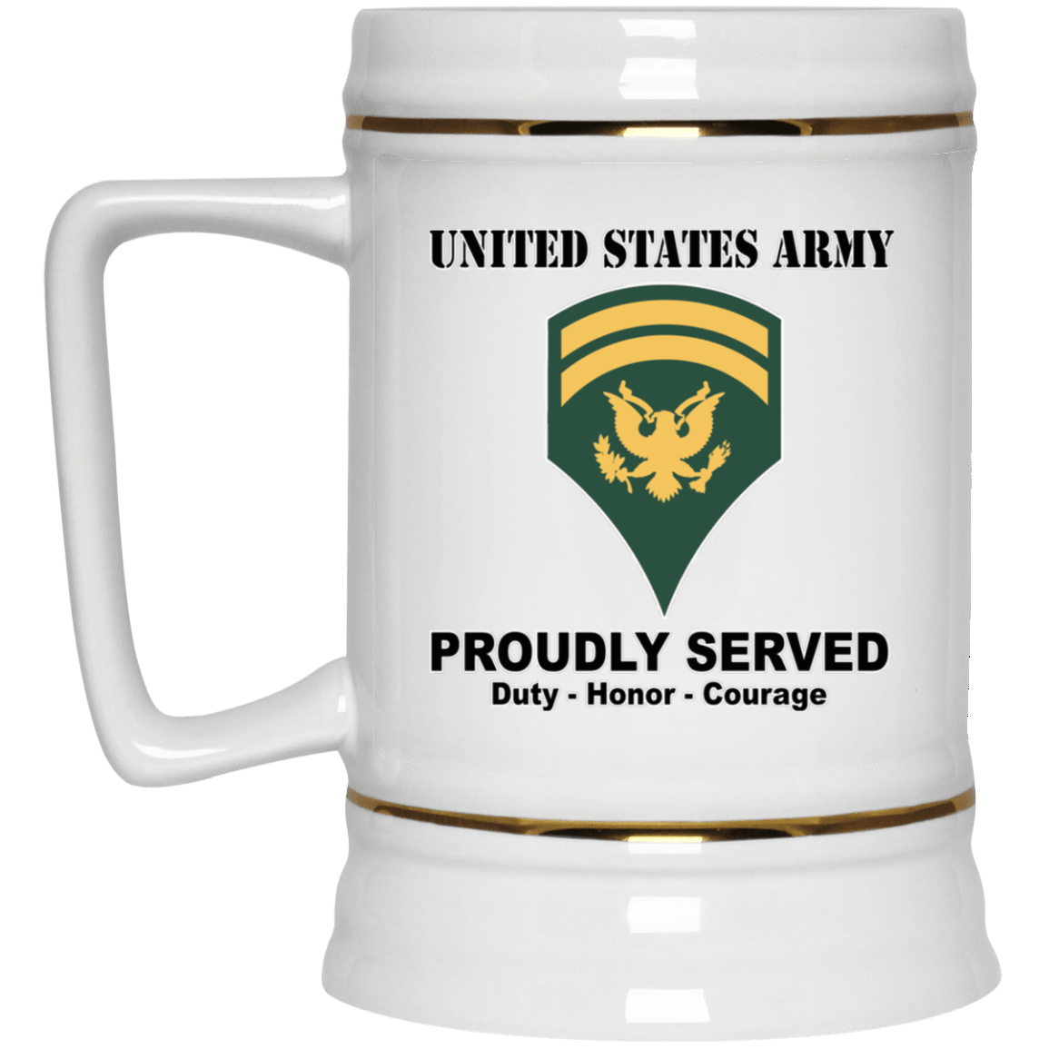 US Army E-6 SPC E6 Specialist Ranks White Coffee Mug - Stainless Travel Mug-Mug-Army-Ranks-Veterans Nation