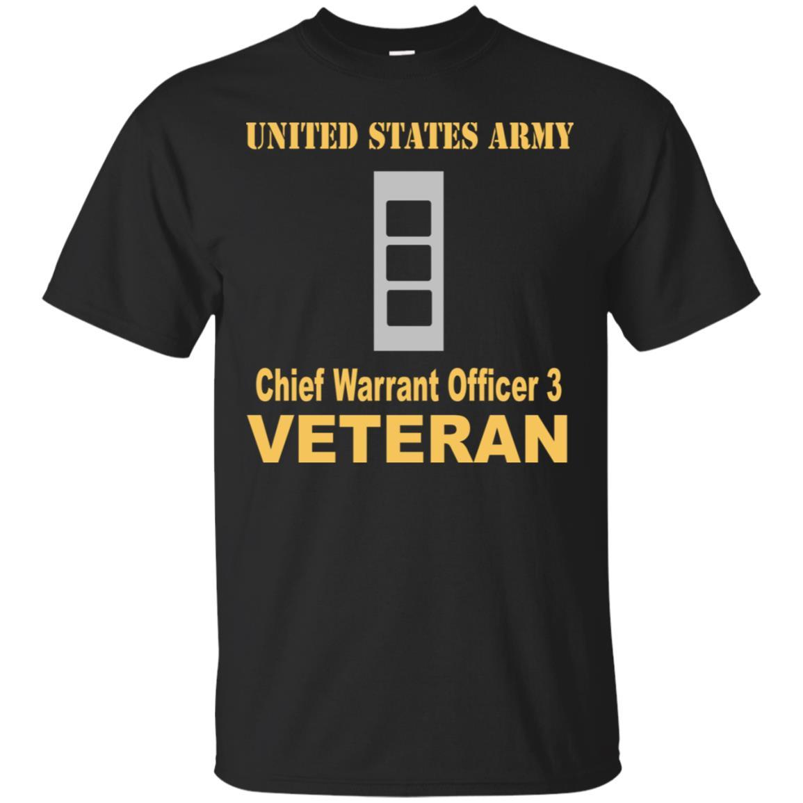 US Army W-3 Chief Warrant Officer 3 W3 CW3 Warrant Officer Veteran Men T Shirt On Front-TShirt-Army-Veterans Nation