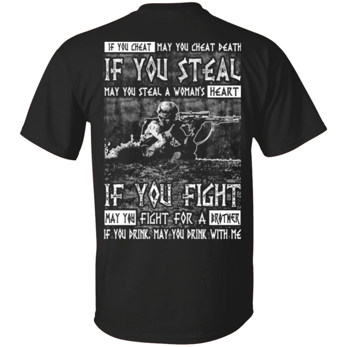 Military T-Shirt "Veteran - Fight For a Brother, Drink With Me"-TShirt-General-Veterans Nation