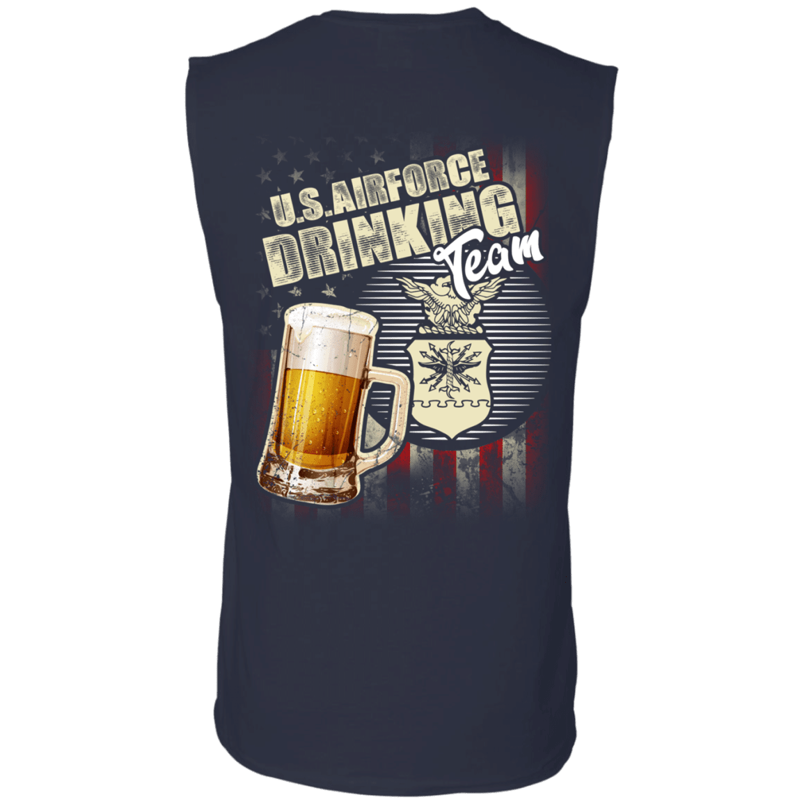 US Air Force Drinking Beer Team Back T Shirts-TShirt-USAF-Veterans Nation