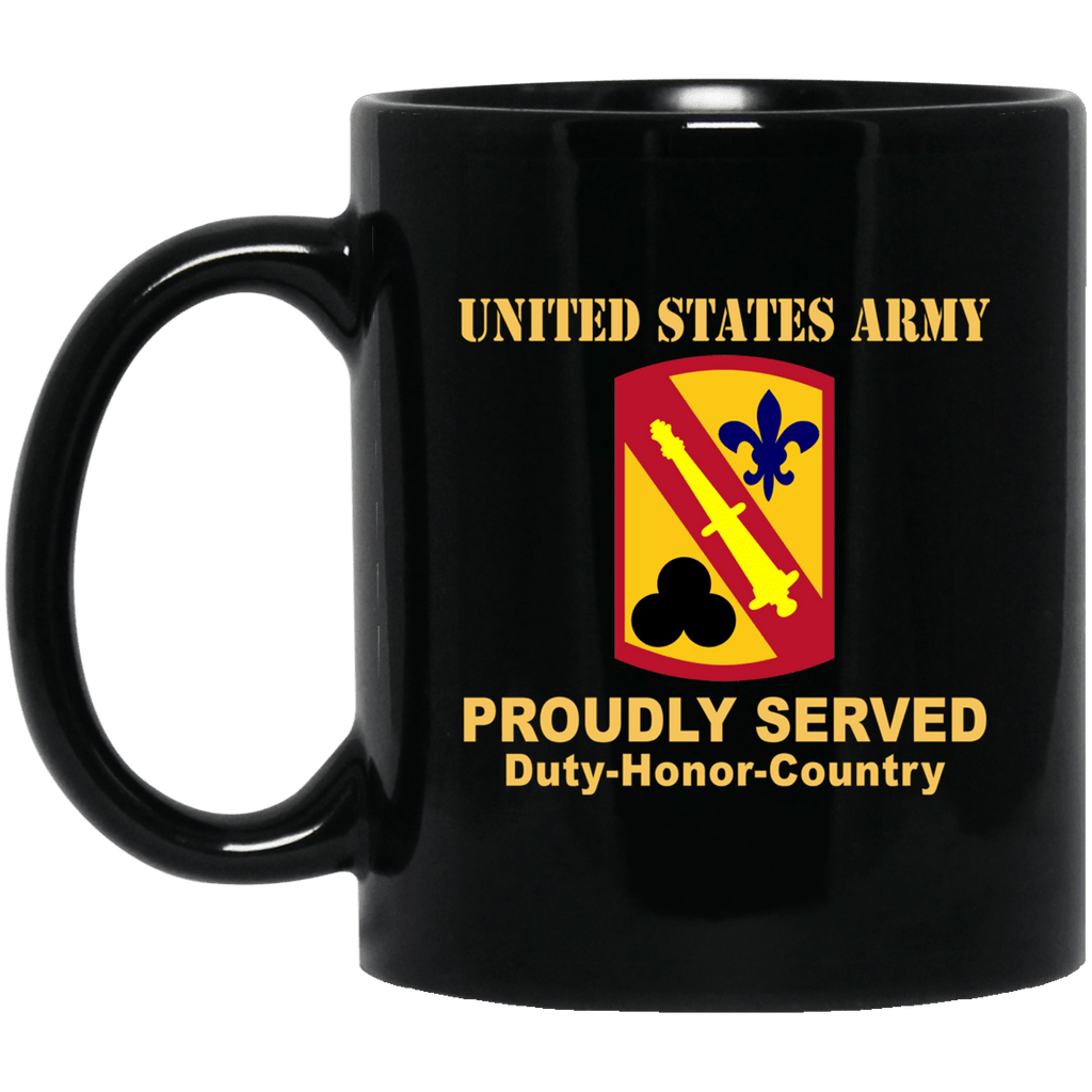 US ARMY 42 FIELD ARTILLERY BRIGADE- 11 oz - 15 oz Black Mug-Mug-Army-CSIB-Veterans Nation