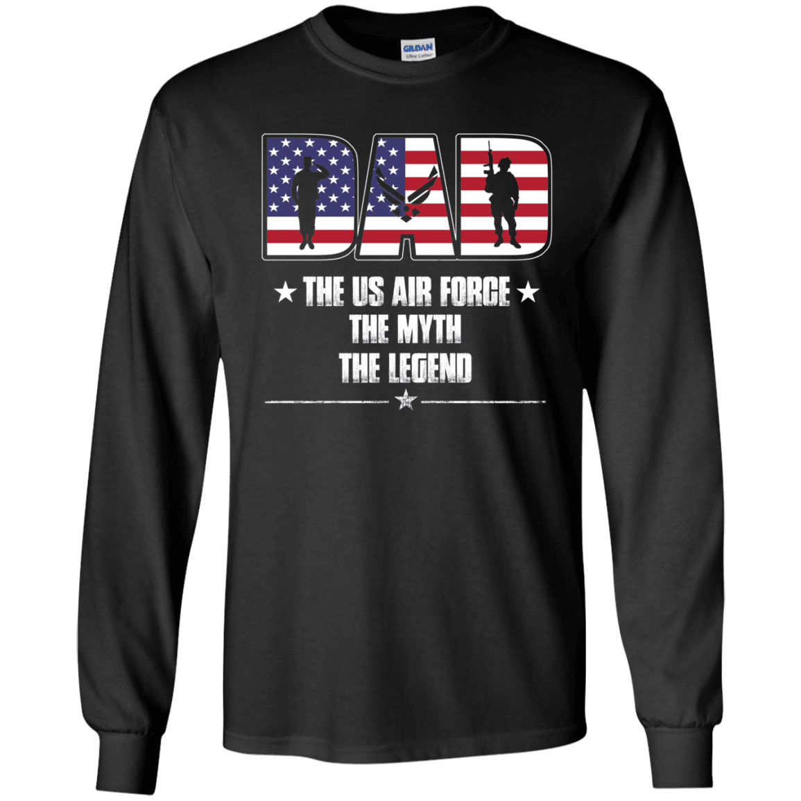 US Air Force Legend Dad Front T Shirts-TShirt-USAF-Veterans Nation