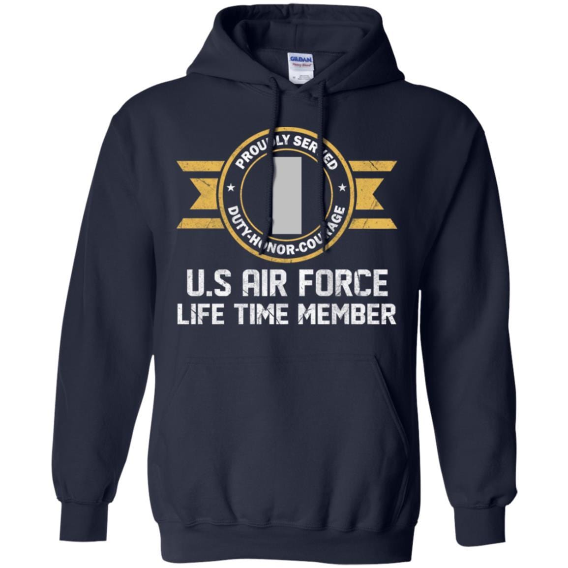 Life time member-US Air Force O-2 First Lieutenant 1st L O2 Commissioned Officer Ranks Men T Shirt On Front-TShirt-USAF-Veterans Nation