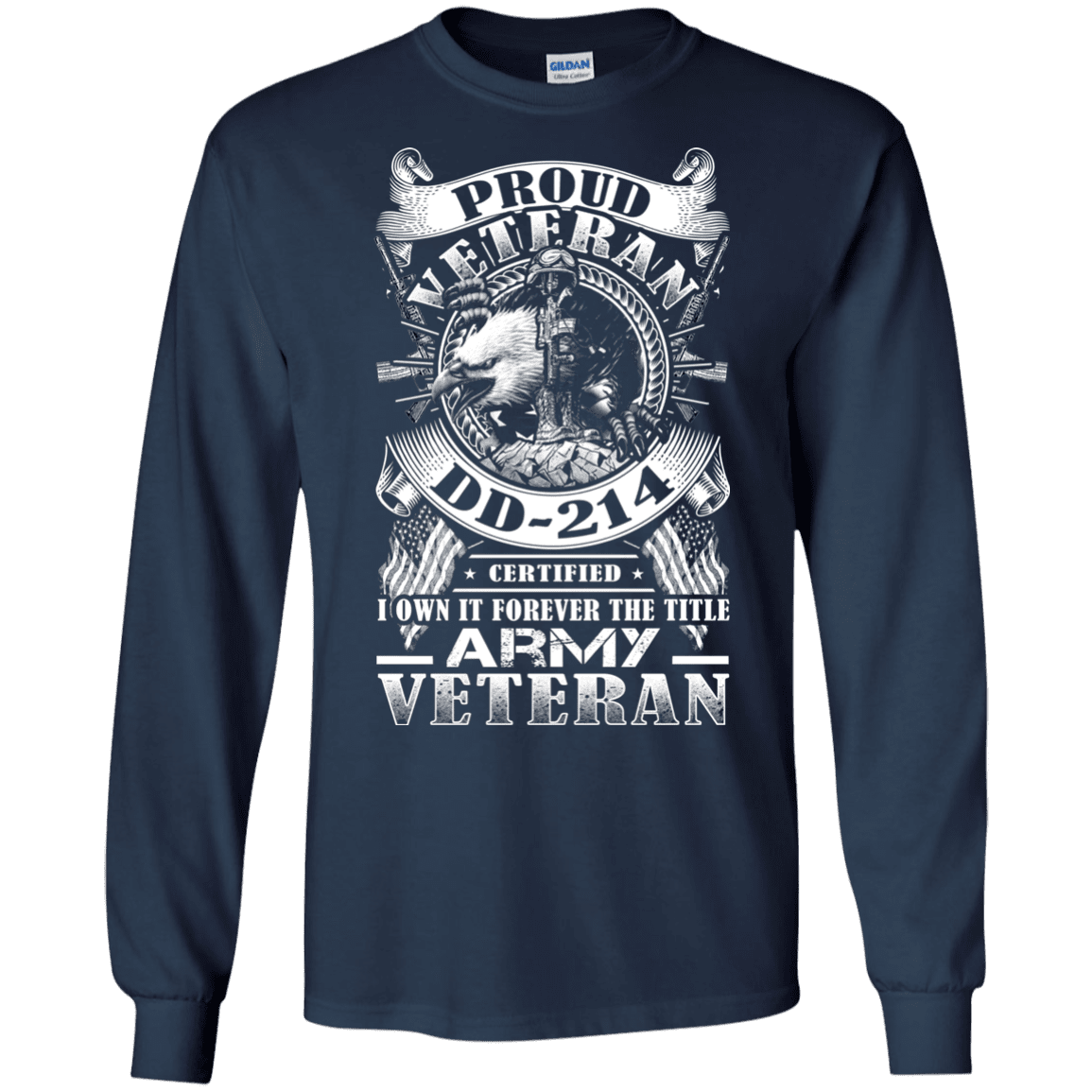 Proud Army Veteran DD214 Front T Shirts-TShirt-Army-Veterans Nation