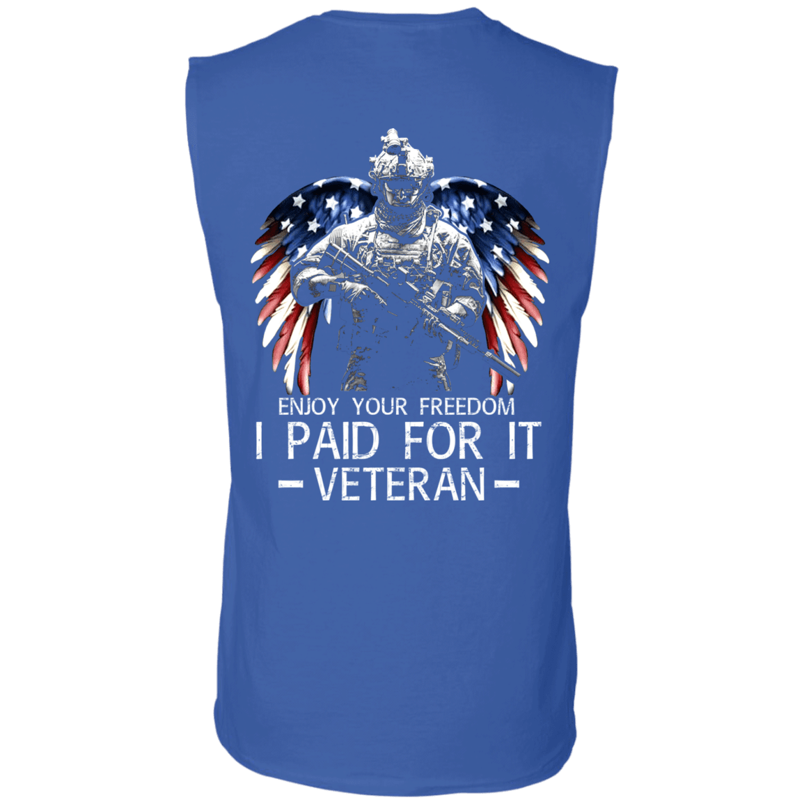 Military T-Shirt "Enjoy your freedom I paid for it" Men Back-TShirt-General-Veterans Nation