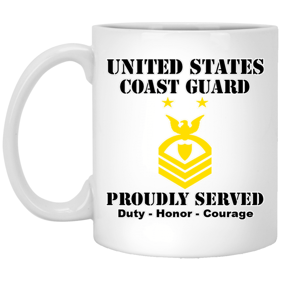 US Coast Guard E-9 Command Master Chief Petty Officer E9 CMC Chief Petty Officer Ranks White Coffee Mug - Stainless Travel Mug-Mug-USCG-Collar-Veterans Nation