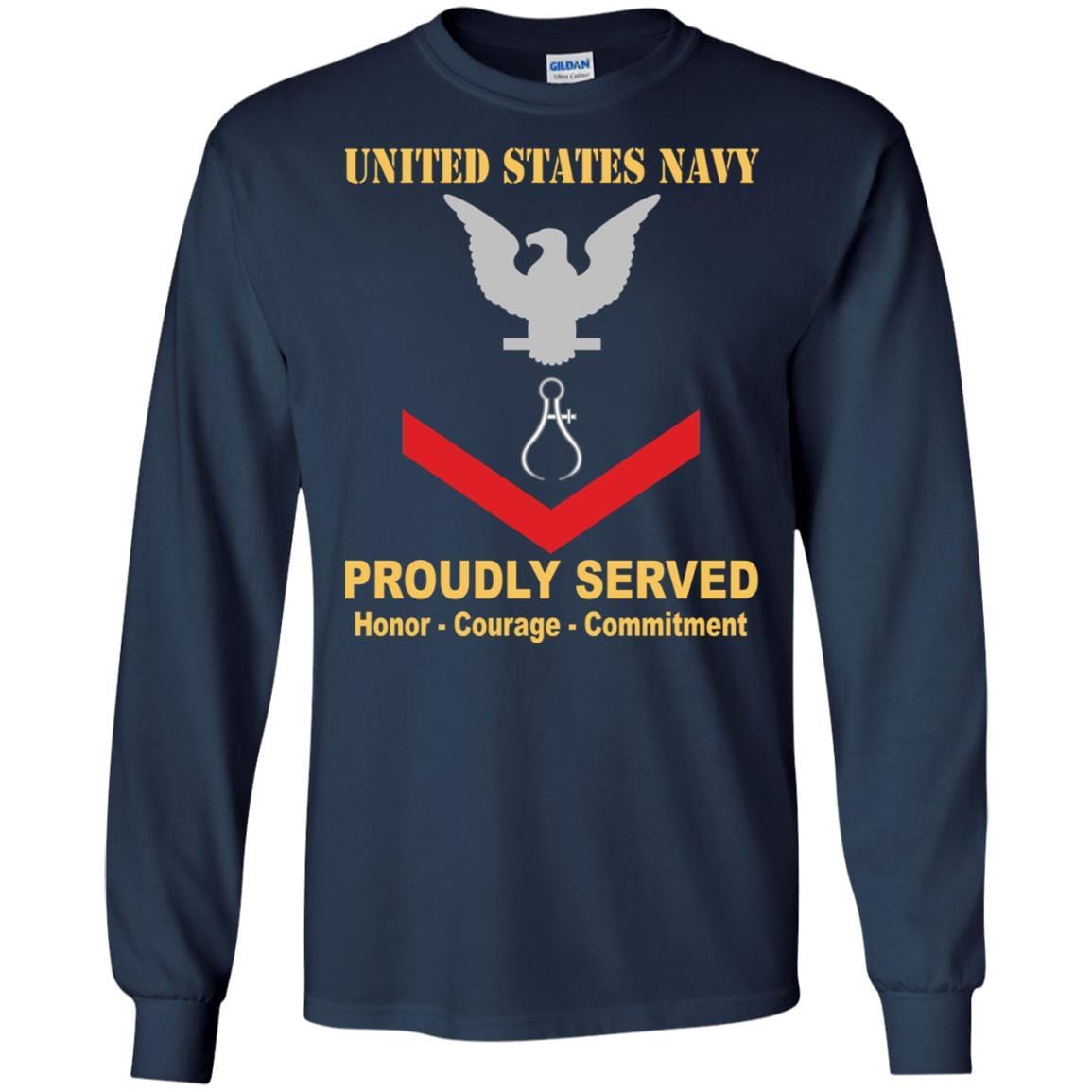 Navy Instrumentman Navy IM E-4 Rating Badges Proudly Served T-Shirt For Men On Front-TShirt-Navy-Veterans Nation