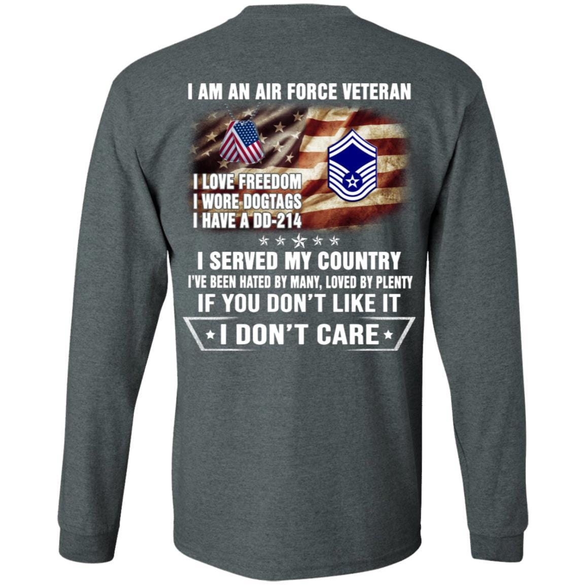 I Am An Air Force E-8 Senior Master Sergeant SMSgt E8 Noncommissioned Officer AF Rank Veteran T-Shirt On Back-TShirt-USAF-Veterans Nation