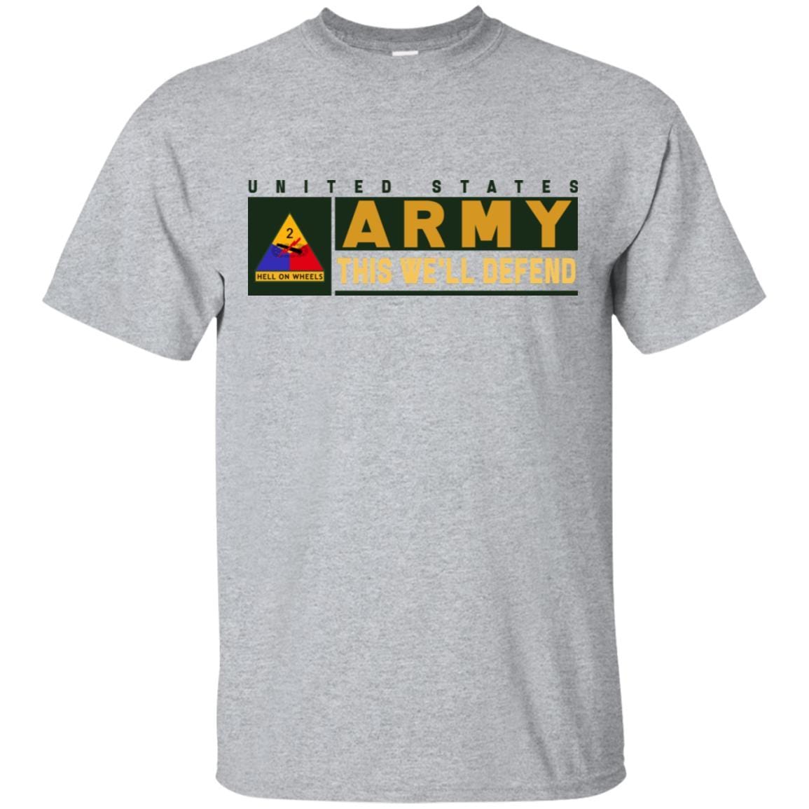 US Army 2nd Armored Division- This We'll Defend T-Shirt On Front For Men-TShirt-Army-Veterans Nation