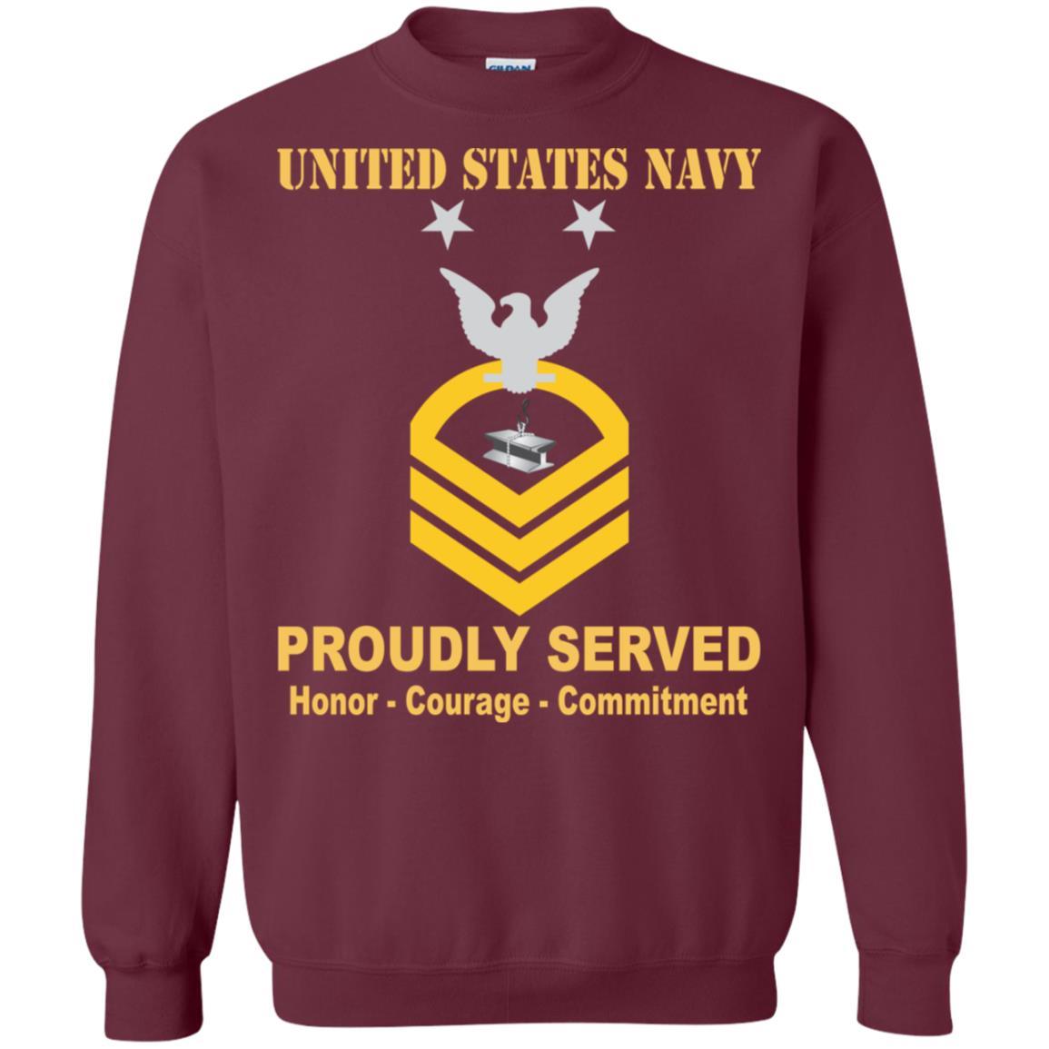 Navy Steelworker Navy SW E-9 Rating Badges Proudly Served T-Shirt For Men On Front-TShirt-Navy-Veterans Nation