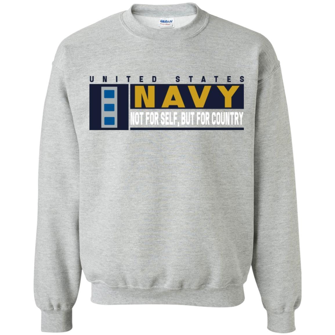 US Navy W-4 Chief Warrant Officer Not For Self, But For Country Long Sleeve - Pullover Hoodie-TShirt-Navy-Veterans Nation