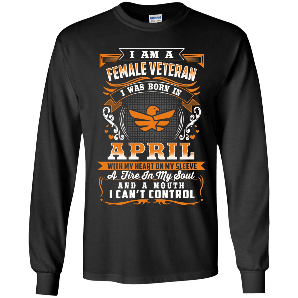 Military T-Shirt "Female Veteran Born In April"-TShirt-General-Veterans Nation