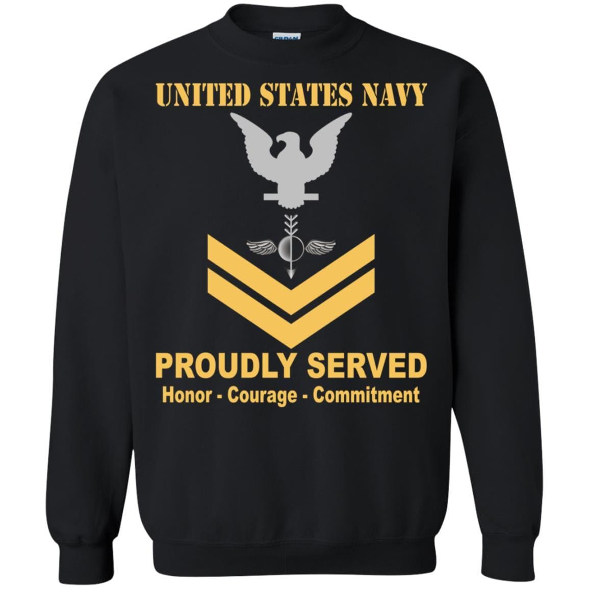 Navy Aerographers Mate Navy AG E-5 Rating Badges Proudly Served T-Shirt For Men On Front-TShirt-Navy-Veterans Nation