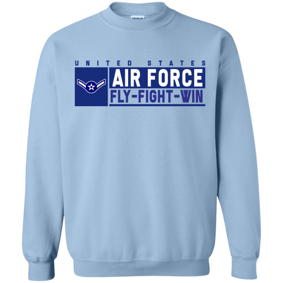 US Air Force E-2 Airman Fly - Fight - Win Long Sleeve - Pullover Hoodie-TShirt-USAF-Veterans Nation