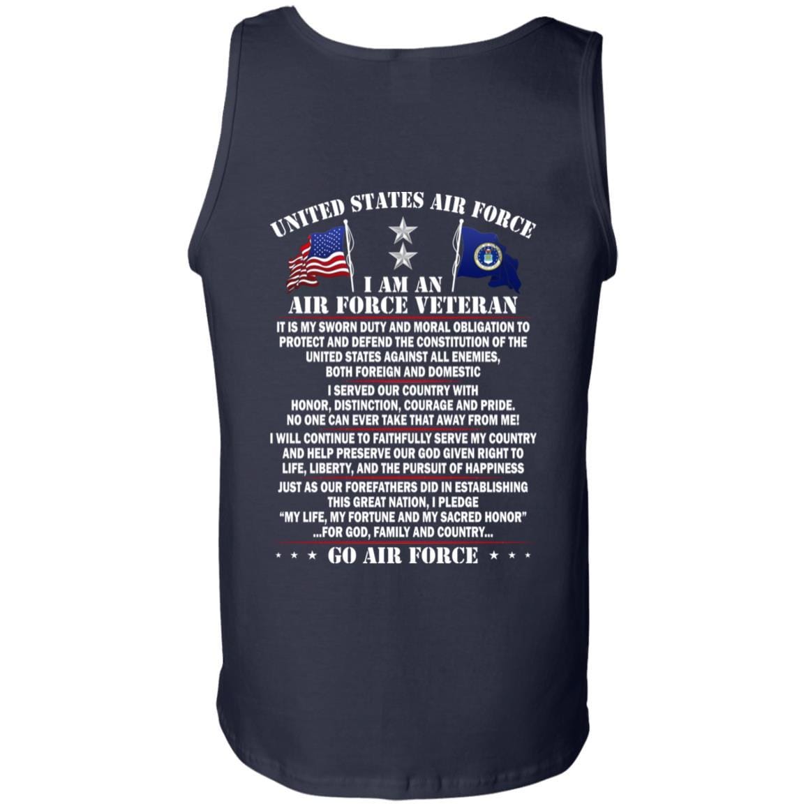 US Air Force O-8 Major General Maj G O8 General Officer Ranks - Go Air Force T-Shirt On Back-TShirt-USAF-Veterans Nation