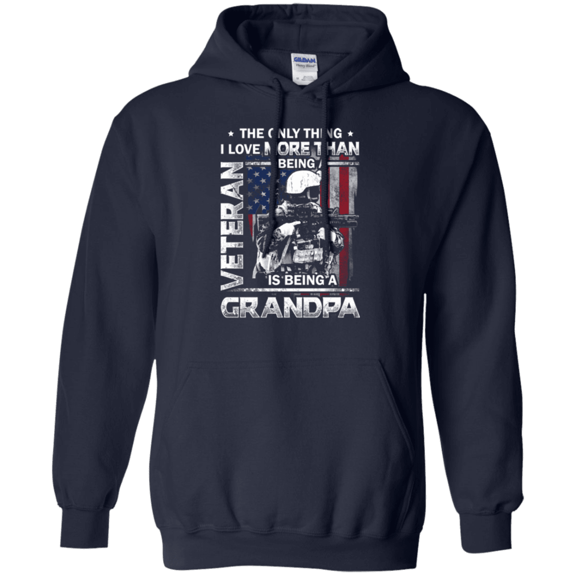 Military T-Shirt "I love Being A Grandpa Veteran - Men" Front-TShirt-General-Veterans Nation