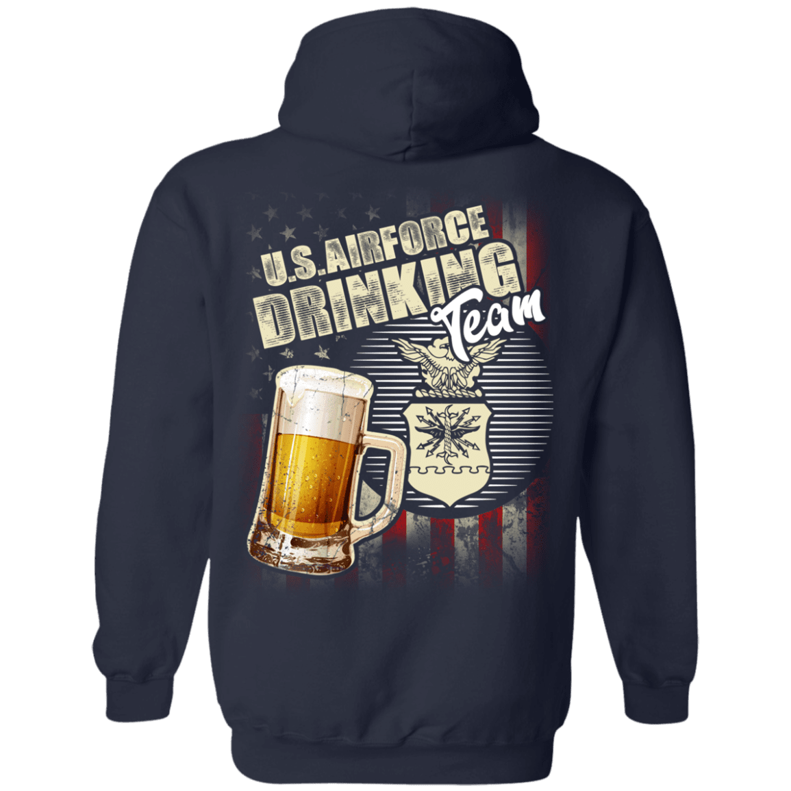 US Air Force Drinking Beer Team Back T Shirts-TShirt-USAF-Veterans Nation