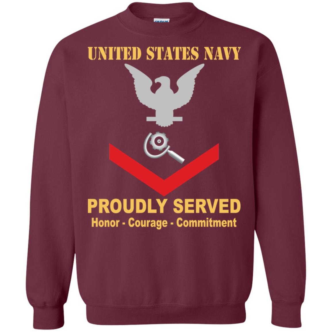 U.S Navy Machinery repairman Navy MR E-4 Rating Badges Proudly Served T-Shirt For Men On Front-TShirt-Navy-Veterans Nation