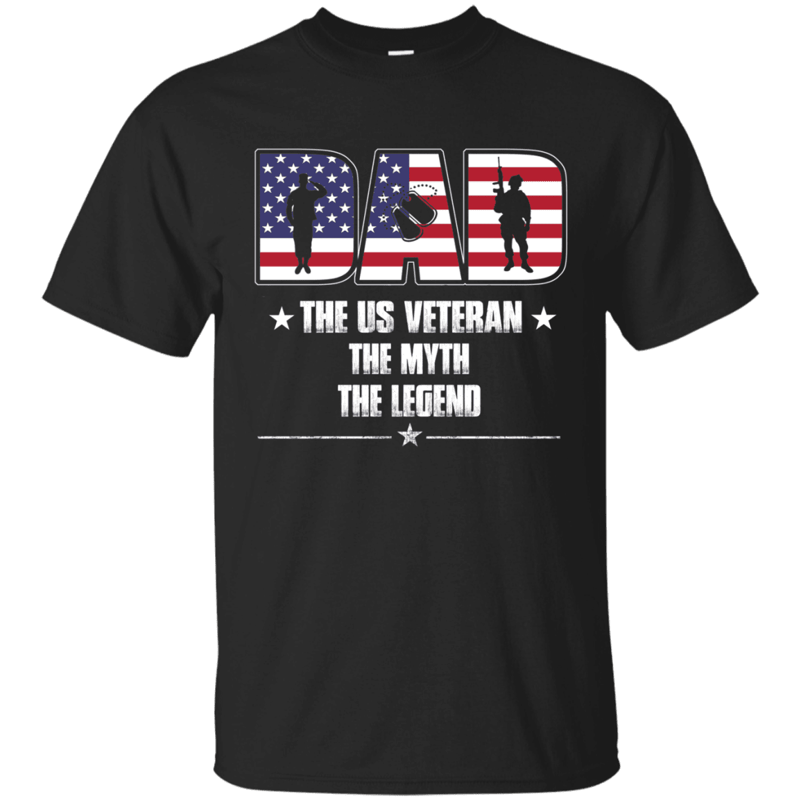 Military T-Shirt "The US Veteran Legend Dad" Front-TShirt-General-Veterans Nation