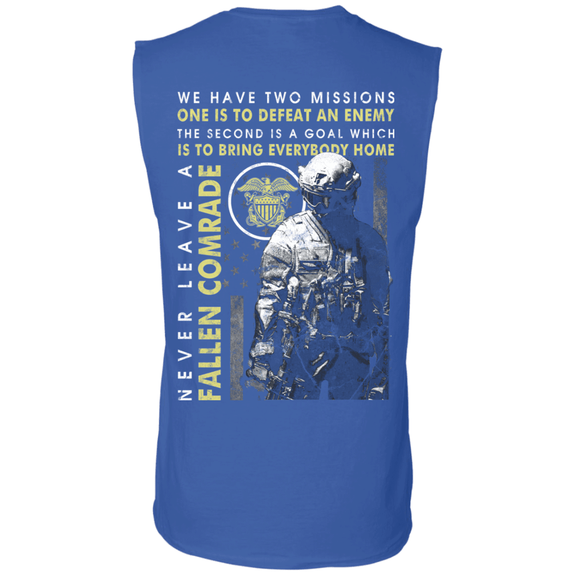 Never Leave A Fallen Comrade Navy Men Back T Shirts-TShirt-Navy-Veterans Nation