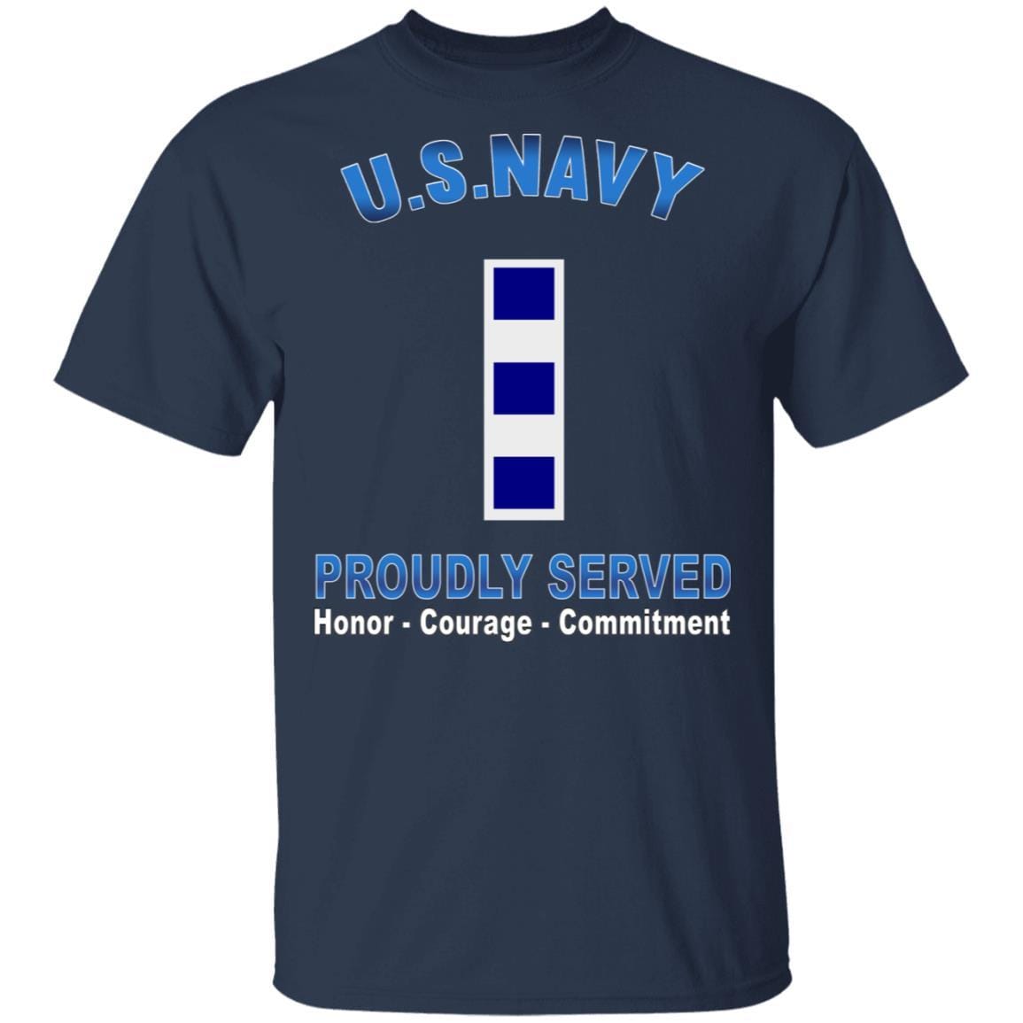 US Navy W-4 Chief Warrant Officer 4 W4 CW4 Warrant Officer Proudly Served T-Shirt On Front-Apparel-Veterans Nation