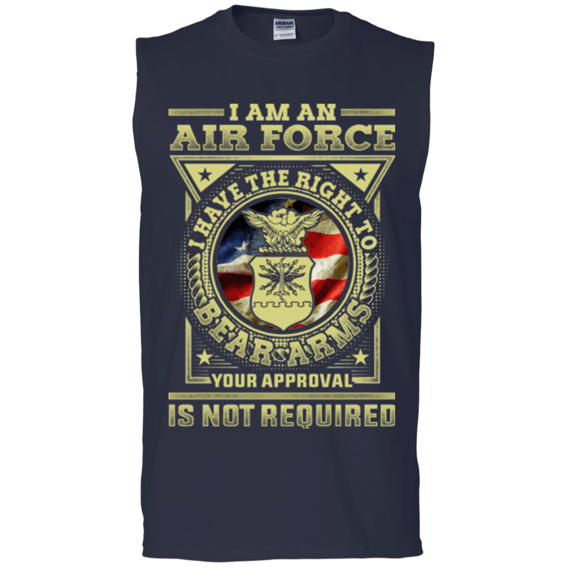 Military T-Shirt "AirForce Veteran Have the Right To Bear Arms Men" Front-TShirt-General-Veterans Nation