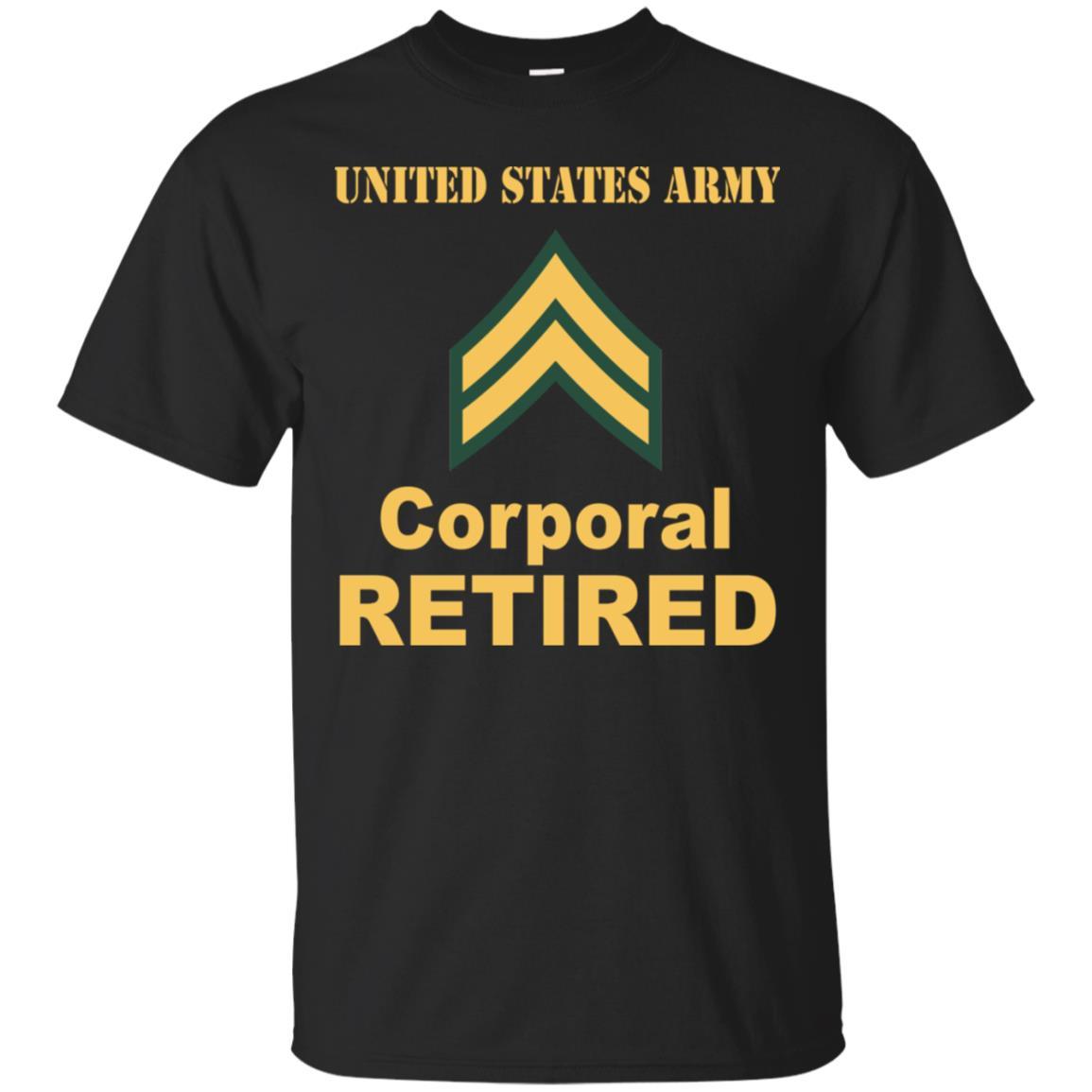 US Army E-4 Corporal E4 CPL Noncommissioned Officer Reired Men T Shirt On Front-TShirt-Army-Veterans Nation