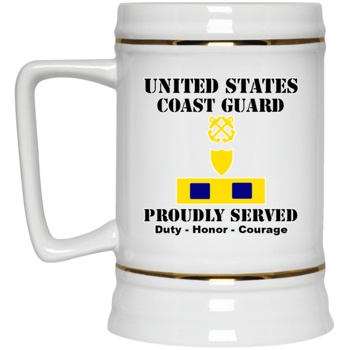 US Coast Guard W-3 Chief Warrant Officer 3 W3 CWO-3 Chief Warrant Officer White Coffee Mug - Stainless Travel Mug-Mug-USCG-Officer-Veterans Nation