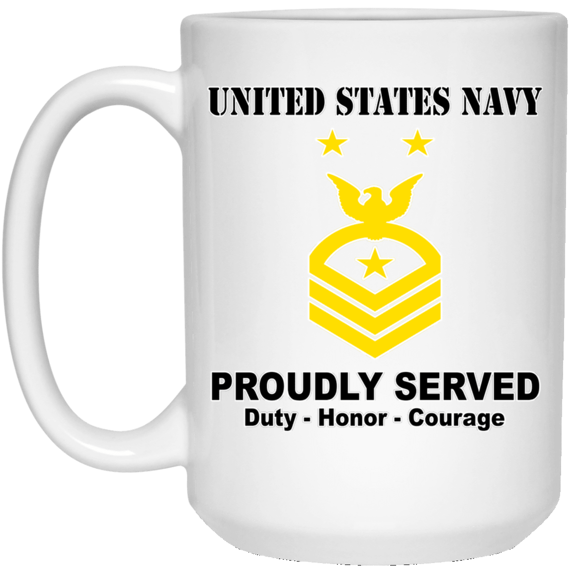 US Navy E-9 Command Master Chief Petty Officer E9 CMDCM Senior Enlisted Advisor Ranks T shirt White Coffee Mug - Stainless Travel Mug-Mug-Navy-Collar-Veterans Nation