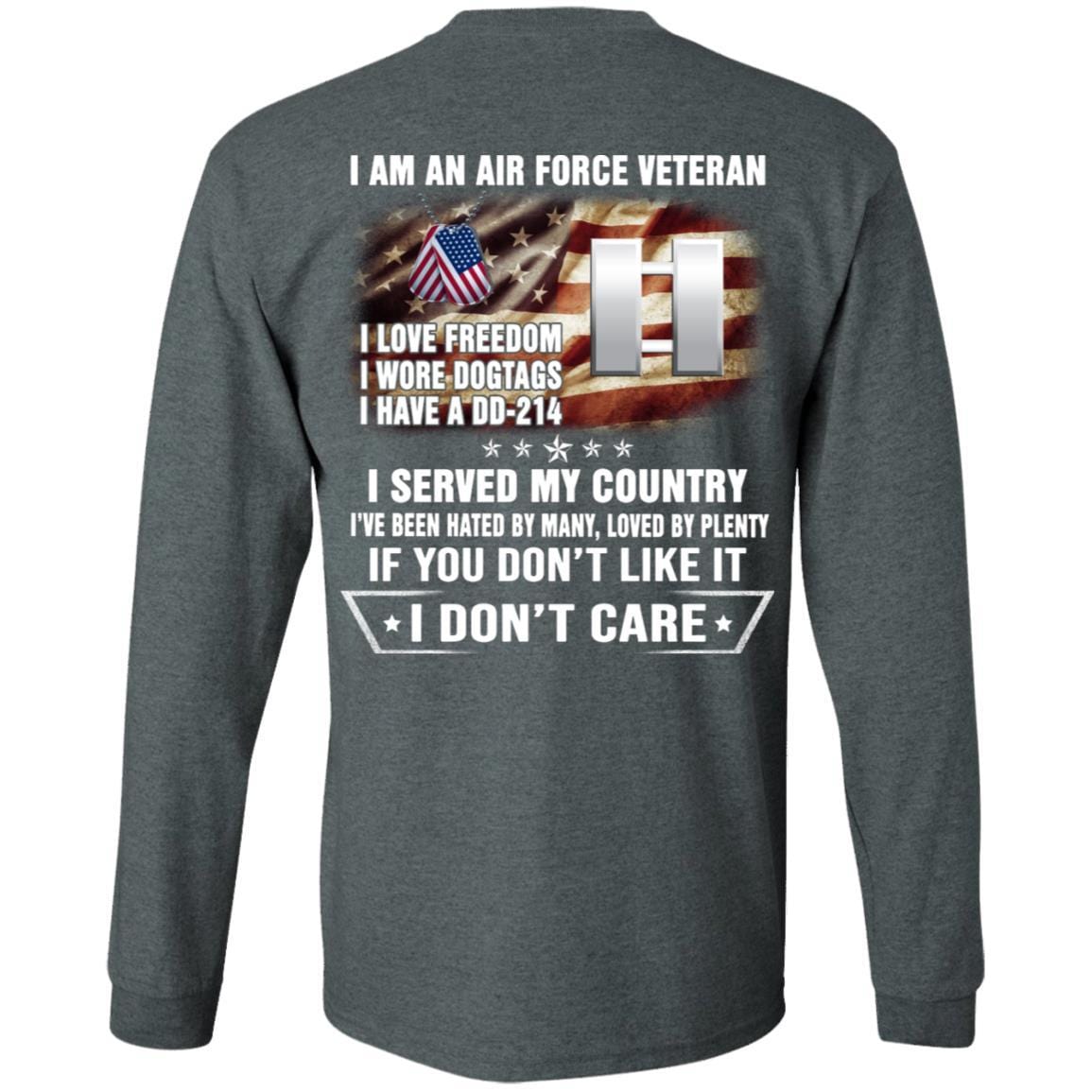 I Am An Air Force O-3 Captain Capt O3 Commissioned Officer Ranks Veteran T-Shirt On Back-TShirt-USAF-Veterans Nation