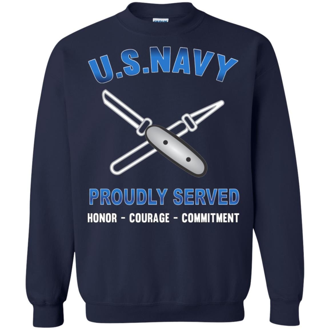 Navy Lithographer Navy LI - Proudly Served T-Shirt For Men On Front-TShirt-Navy-Veterans Nation