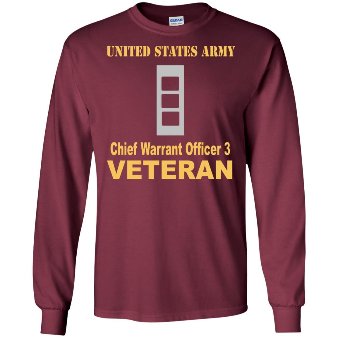 US Army W-3 Chief Warrant Officer 3 W3 CW3 Warrant Officer Veteran Men T Shirt On Front-TShirt-Army-Veterans Nation