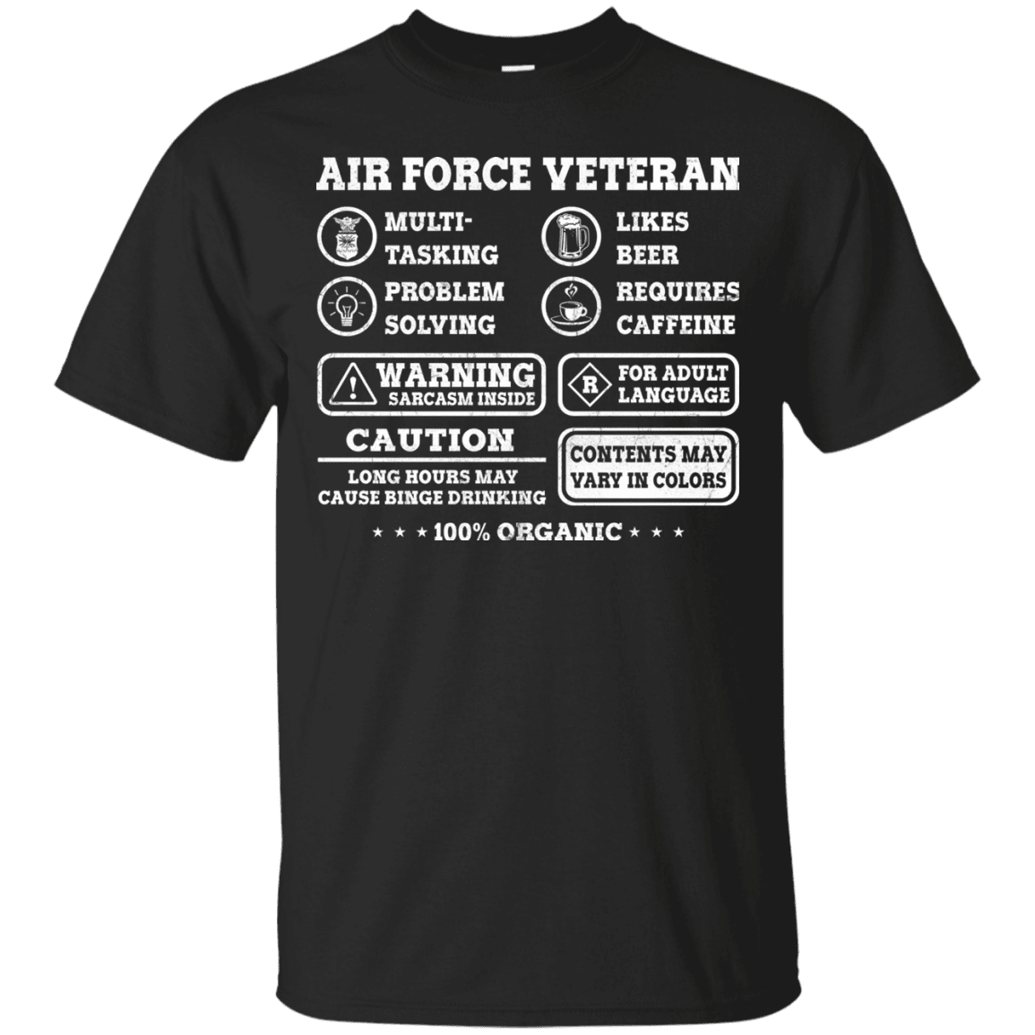 Air Force Veteran Multitasking Sarcasm Men Front T Shirts-TShirt-USAF-Veterans Nation