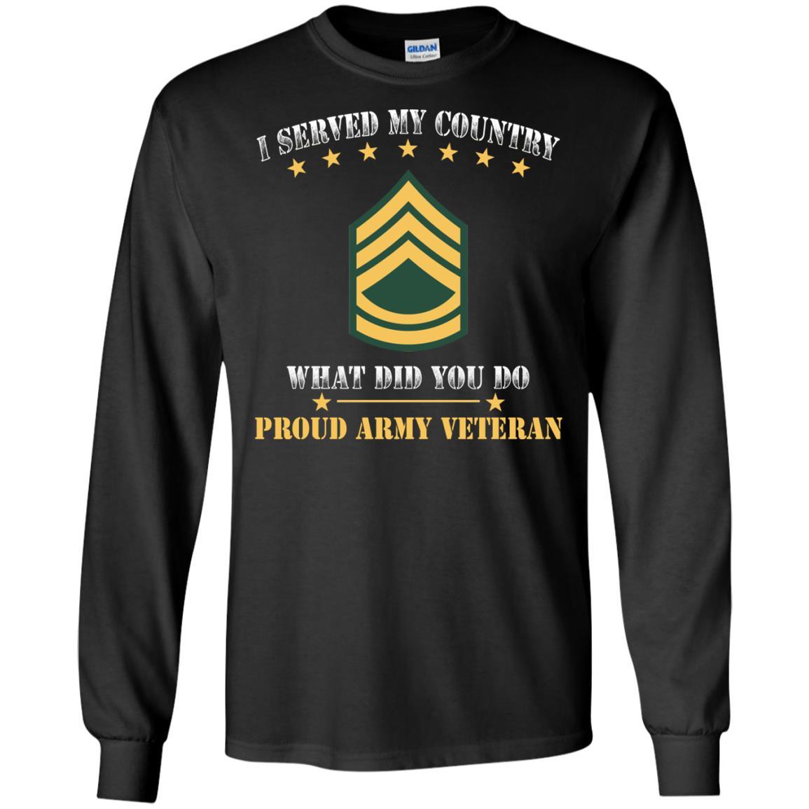 US Army E-7 Sergeant First Class E7 SFC Noncommissioned Officer Ranks Men Front T Shirt - Proud US Army Veteran-TShirt-Army-Veterans Nation