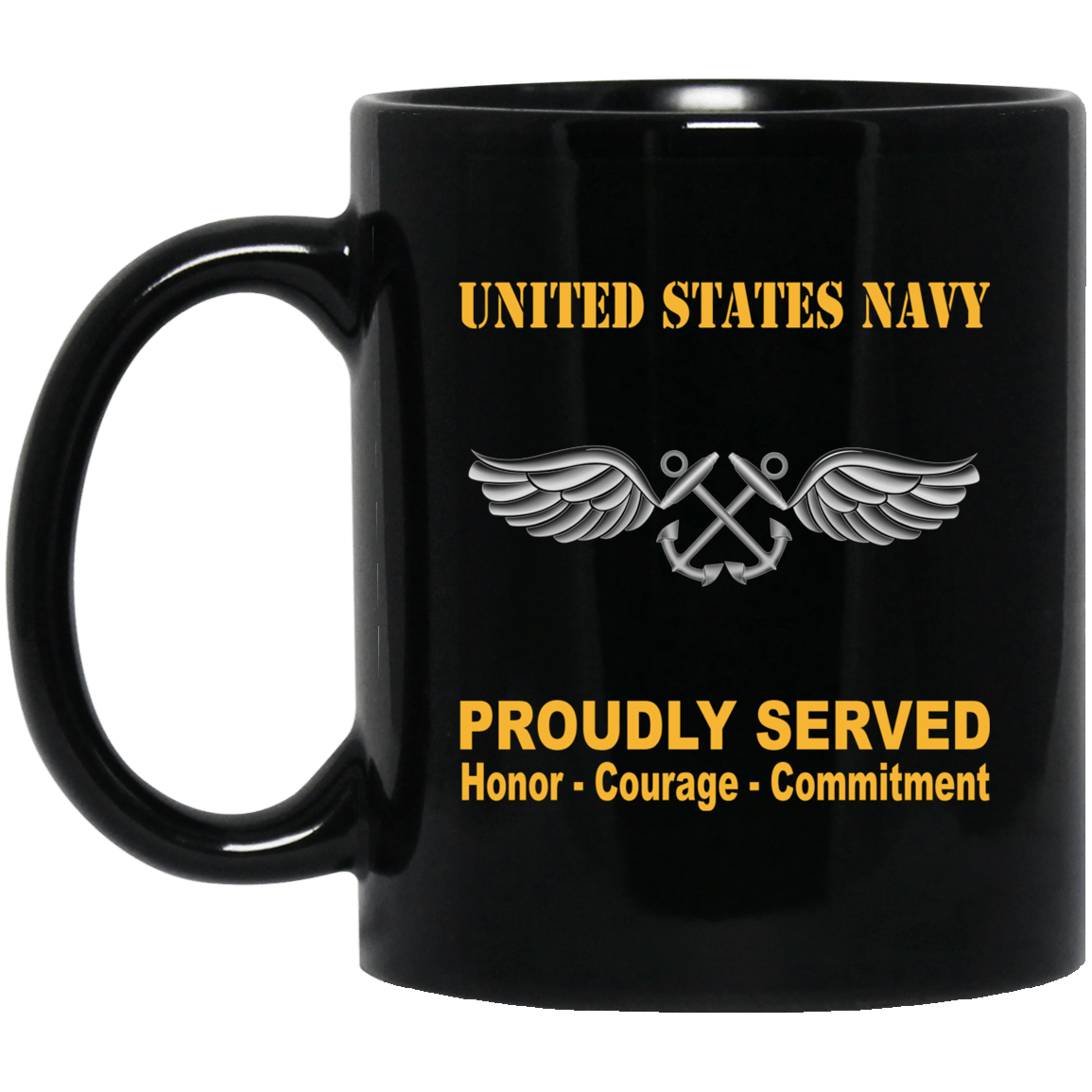 U.S Navy Aviation Boatswain's Mate Navy AB Proudly Served Black Mug 11 oz - 15 oz-Mug-Navy-Rate-Veterans Nation