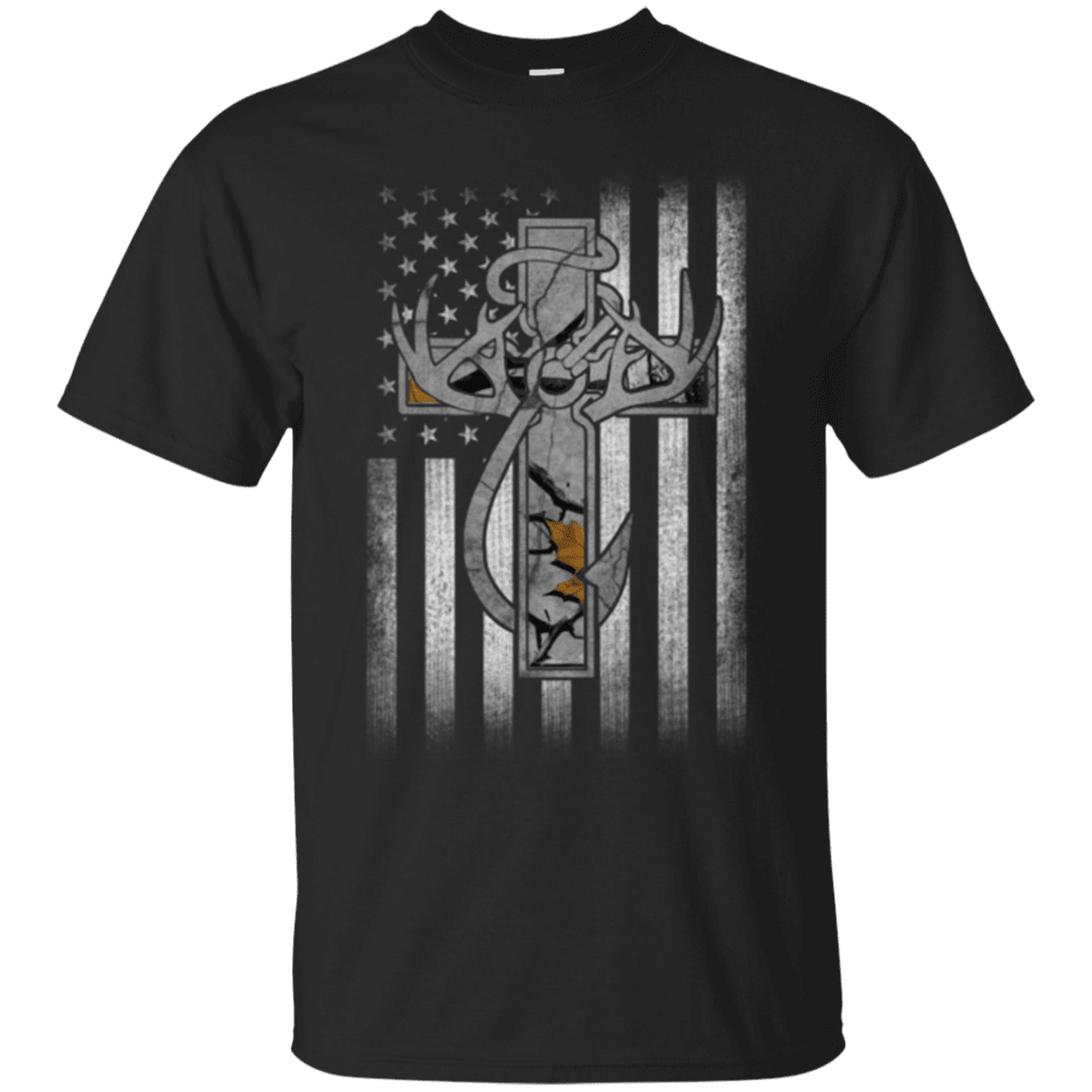 Military T-Shirt "Hunting Faith Flag Veteran"-TShirt-General-Veterans Nation