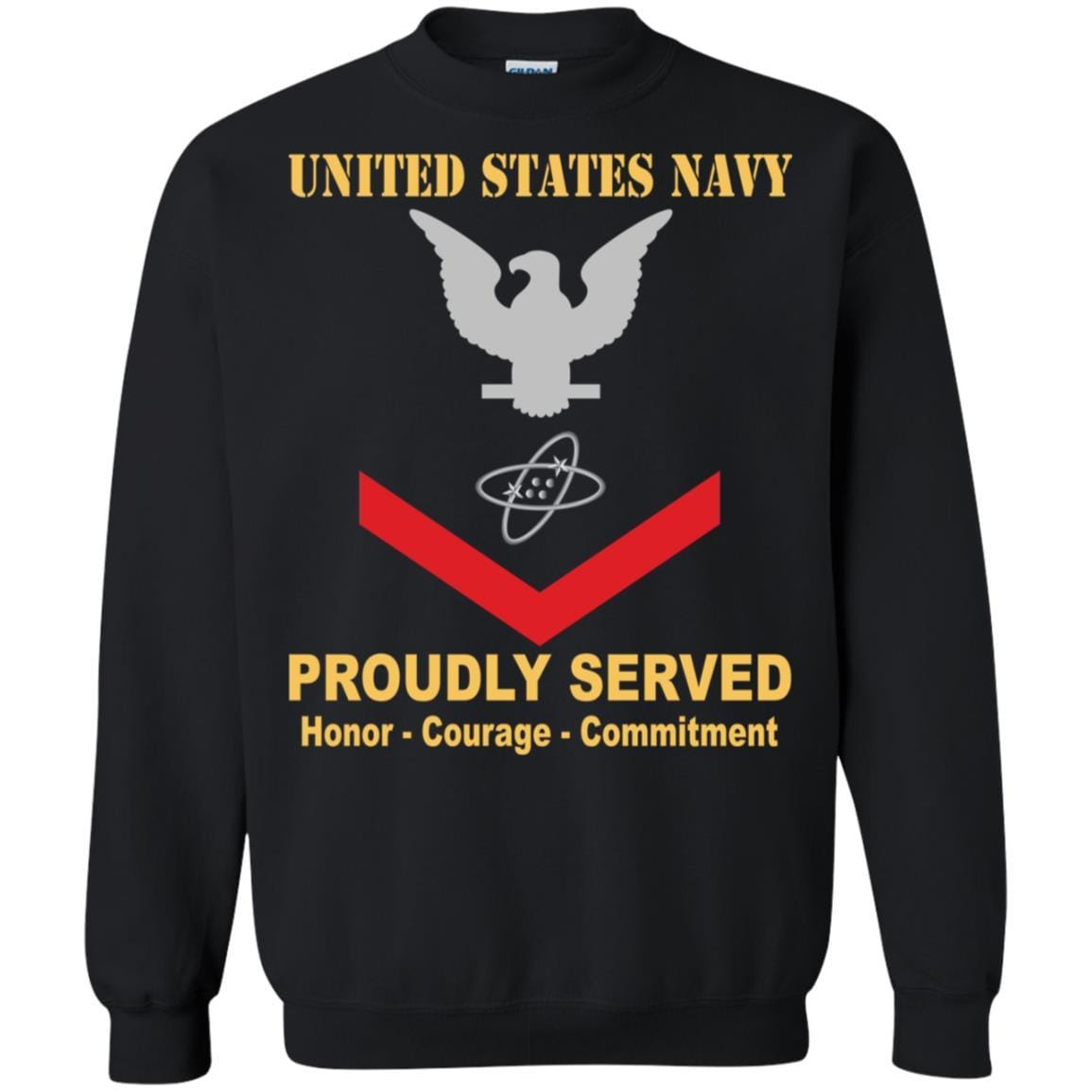 U.S Navy Electronics technician Navy ET E-4 Rating Badges Proudly Served T-Shirt For Men On Front-TShirt-Navy-Veterans Nation