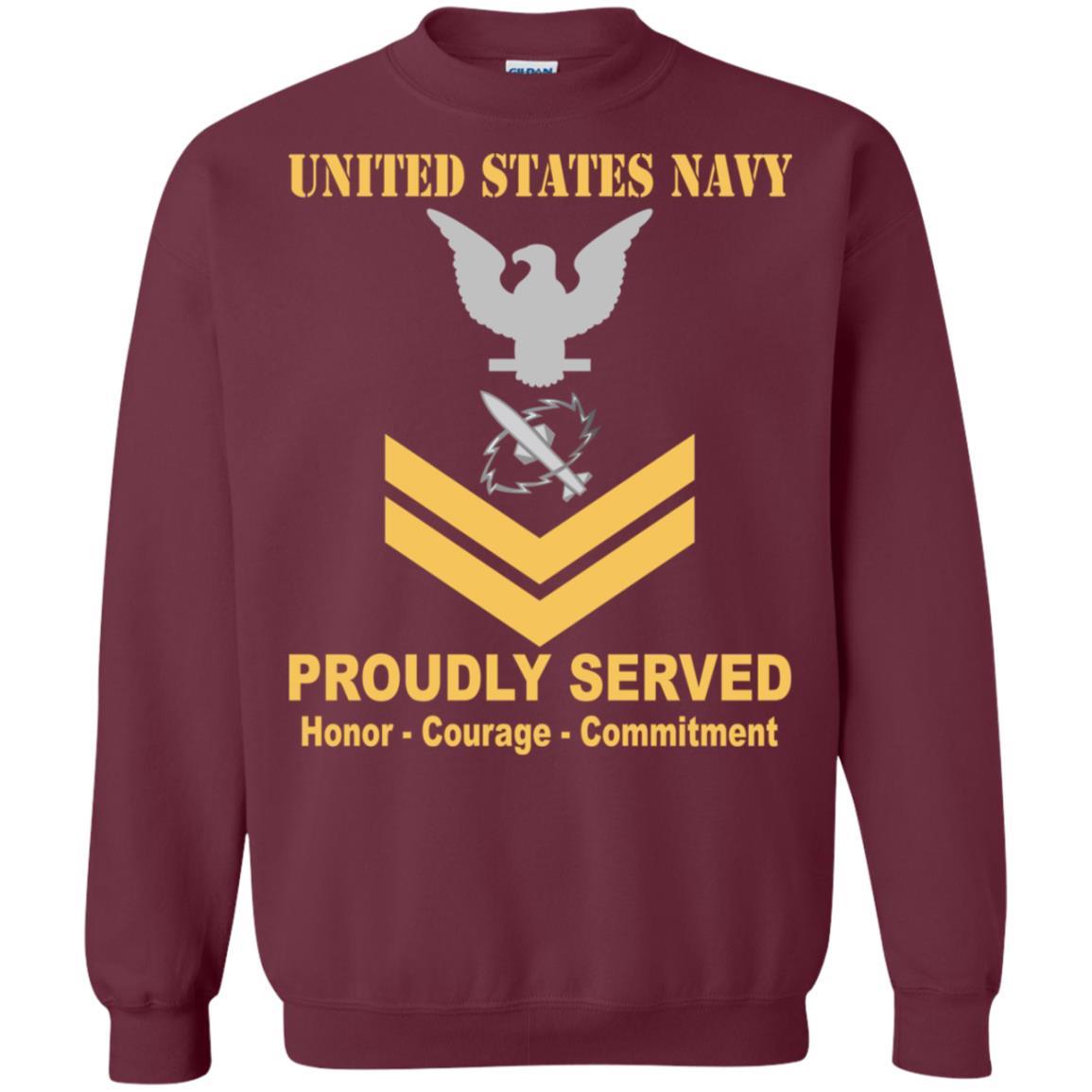 Navy Missile Technician Navy MT E-5 Rating Badges Proudly Served T-Shirt For Men On Front-TShirt-Navy-Veterans Nation