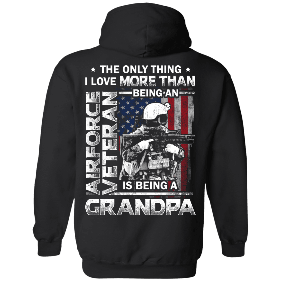 Military T-Shirt "Airforce Veteran I love Being A Grandpa" Men Back-TShirt-General-Veterans Nation