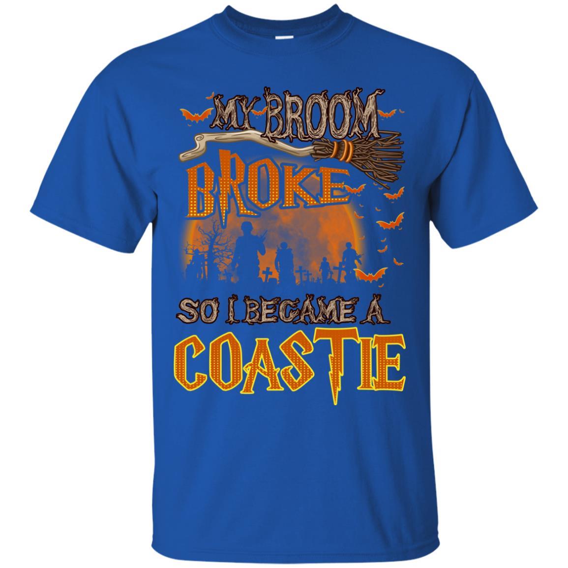 My Broom Broke So I Became A Coastie US Coast Guard Men T Shirt On Front-TShirt-USCG-Veterans Nation