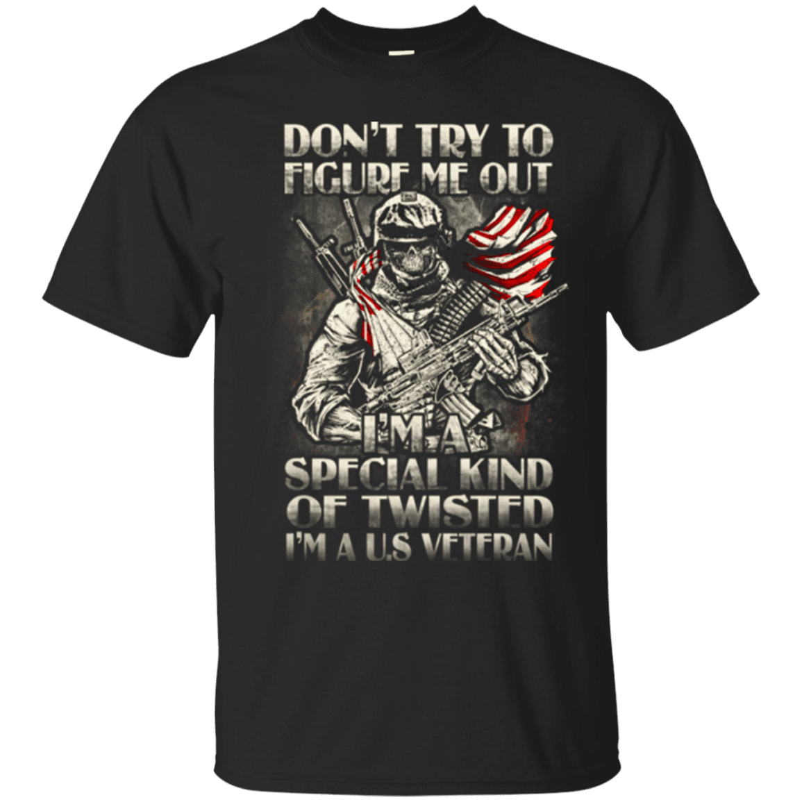 Military T-Shirt "Don't Try to Figure Me Out - I'm A US Veteran"-TShirt-General-Veterans Nation