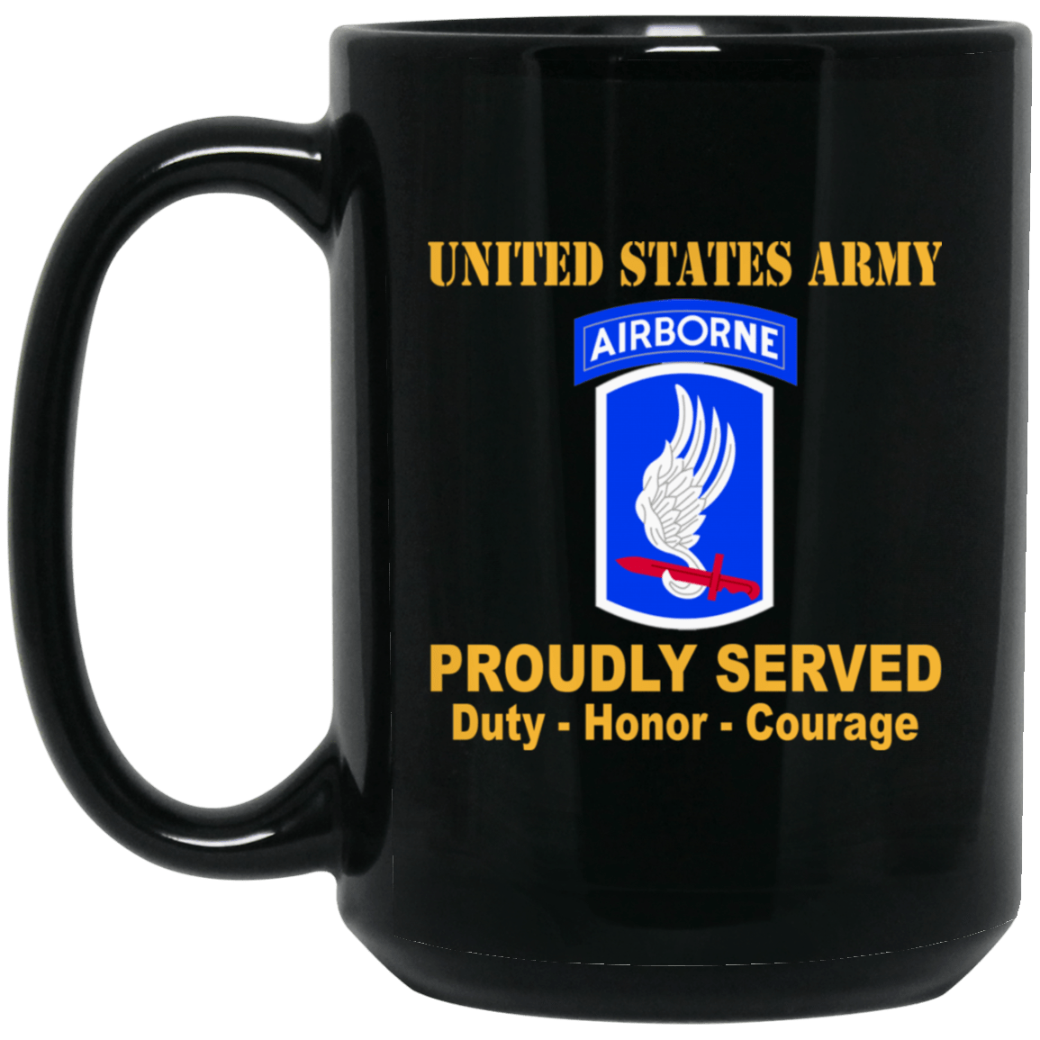 US Army 173rd Airborne 11 oz - 15 oz Black Mug-Mug-Army-CSIB-Veterans Nation