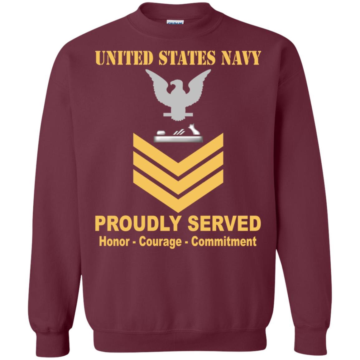 Navy Patternmaker Navy PM E-6 Rating Badges Proudly Served T-Shirt For Men On Front-TShirt-Navy-Veterans Nation