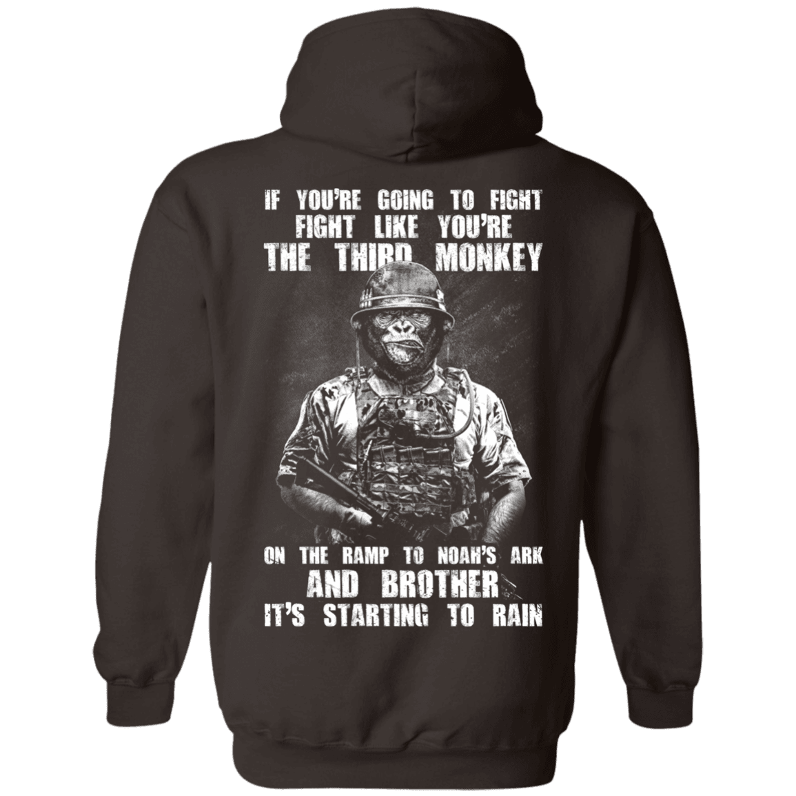 Military T-Shirt "The Third Monkey" - Men Back-TShirt-General-Veterans Nation