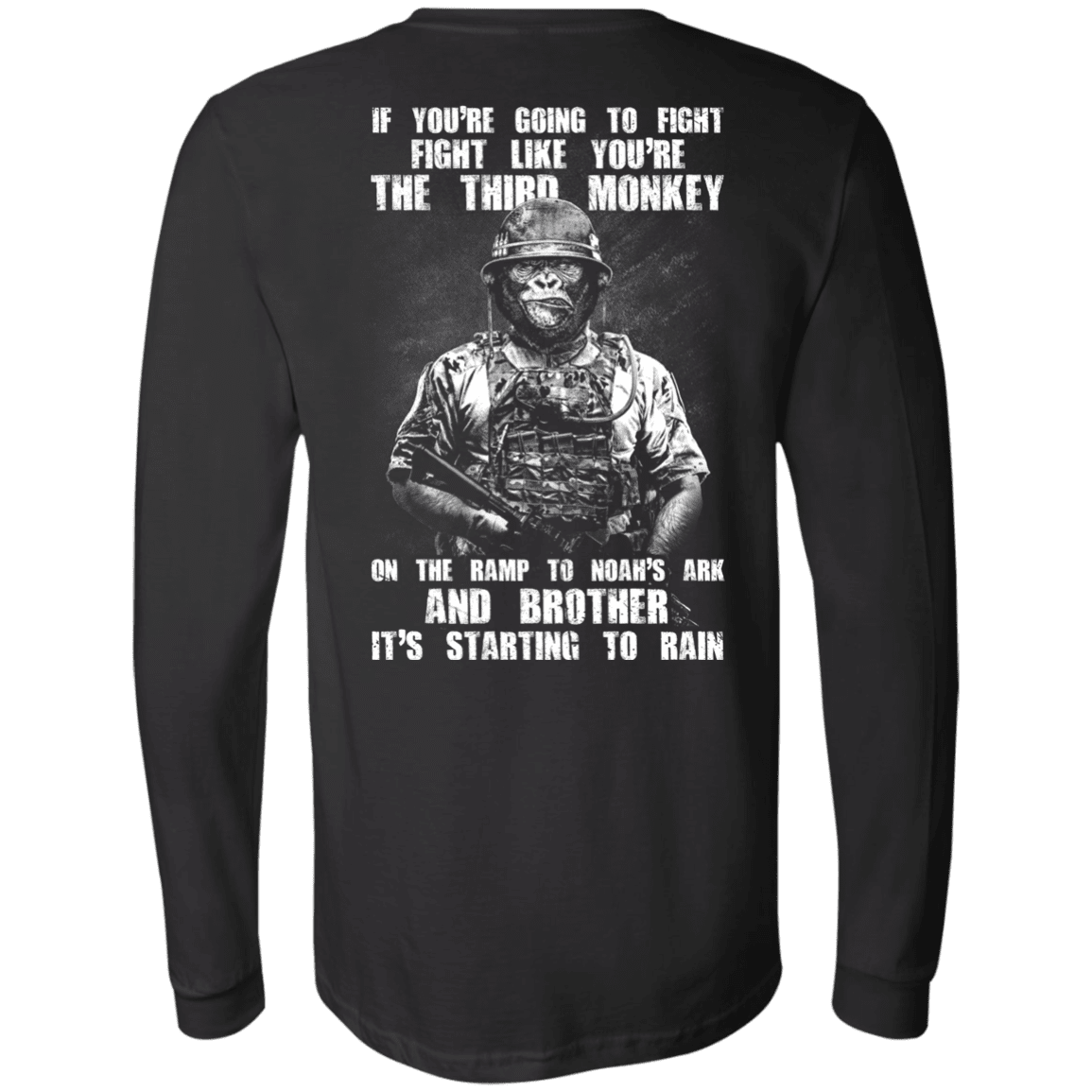 Military T-Shirt "The Third Monkey" - Men Back-TShirt-General-Veterans Nation