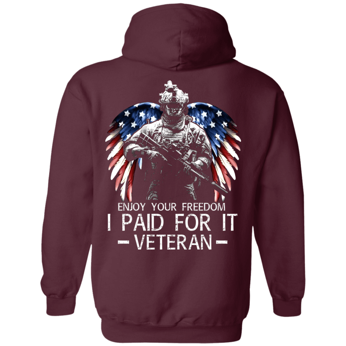 Military T-Shirt "Enjoy your freedom I paid for it" Men Back-TShirt-General-Veterans Nation